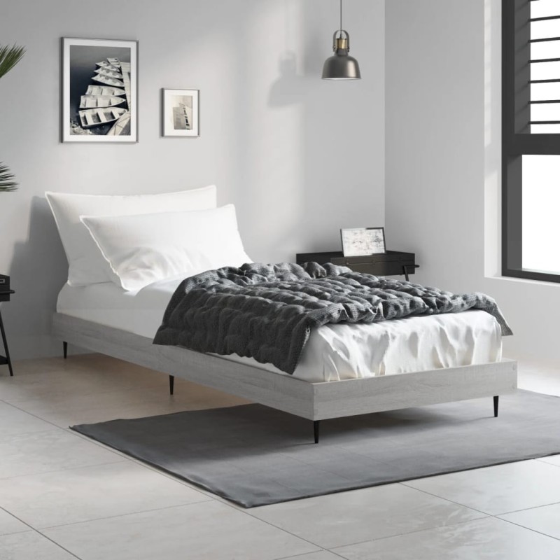 Cadre de lit sans matelas sonoma gris 75x190 cm 