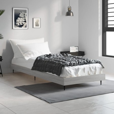 Cadre de lit sans matelas sonoma gris 75x190 cm 
