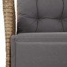 Ensemble à manger de jardin et coussins 3 pcs Beige poly rotin 
