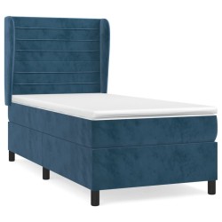Sommier à lattes de lit et matelas Bleu foncé 80x200 cm Velours 