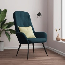 Chaise de relaxation Bleu Velours 