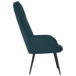 Chaise de relaxation Bleu Velours 