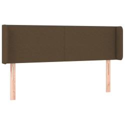 Tête de lit avec oreilles Marron Foncé 147x16x78/88 cm Tissu 