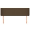 Tête de lit avec oreilles Marron Foncé 147x16x78/88 cm Tissu 