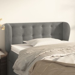 Tête de lit avec oreilles gris clair 103x23x78/88 cm velours 