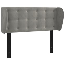 Tête de lit avec oreilles gris clair 103x23x78/88 cm velours 
