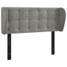 Tête de lit avec oreilles gris clair 103x23x78/88 cm velours 