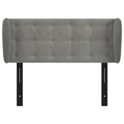 Tête de lit avec oreilles gris clair 103x23x78/88 cm velours 