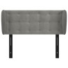 Tête de lit avec oreilles gris clair 103x23x78/88 cm velours 