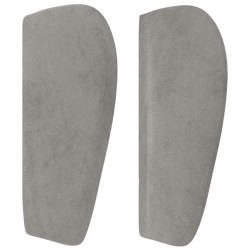 Tête de lit avec oreilles gris clair 103x23x78/88 cm velours 