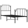 Cadre de lit métal sans matelas avec pied de lit noir 80x200 cm 