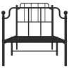 Cadre de lit métal sans matelas avec pied de lit noir 80x200 cm 