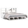 Lit bibliothèque sans matelas blanc 180x200 cm bois massif 