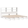 Lit bibliothèque sans matelas blanc 180x200 cm bois massif 