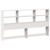 Lit bibliothèque sans matelas blanc 180x200 cm bois massif 