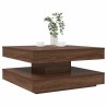 Table basse rotative à 360 degrés chêne marron 70x70x34,5 cm 