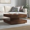 Table basse rotative à 360 degrés chêne marron 70x70x34,5 cm 