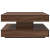 Table basse rotative à 360 degrés chêne marron 70x70x34,5 cm 