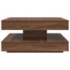 Table basse rotative à 360 degrés chêne marron 70x70x34,5 cm 