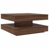 Table basse rotative à 360 degrés chêne marron 70x70x34,5 cm 