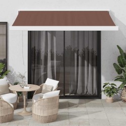 Auvent manuel rétractable marron 300x250 cm 