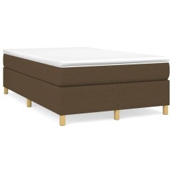 Sommier à lattes de lit et matelas marron foncé 120x190cm tissu 