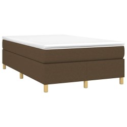 Sommier à lattes de lit et matelas marron foncé 120x190cm tissu 