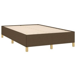 Sommier à lattes de lit et matelas marron foncé 120x190cm tissu 
