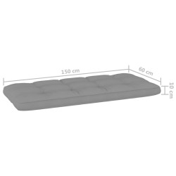 Banc de jardin avec coussins gris 179 cm Pin imprégné 