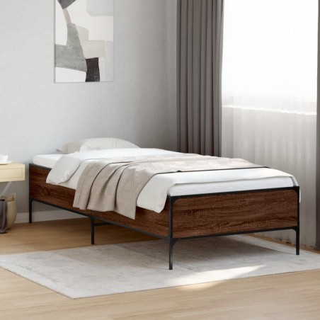 Cadre de lit sans matelas chêne marron 100x200 cm 