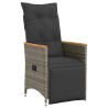 Ensemble de bistro de jardin 3 pcs coussins gris poly rotin 
