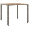 Ensemble de bistro de jardin 3 pcs coussins gris poly rotin 