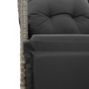 Ensemble de bistro de jardin 3 pcs coussins gris poly rotin 