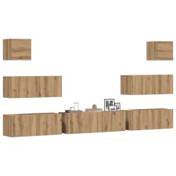 Ensemble de meuble TV mural 7 pcs chêne artisanal 