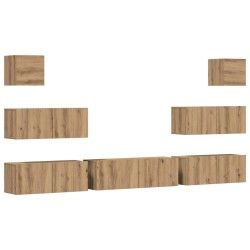 Ensemble de meuble TV mural 7 pcs chêne artisanal 