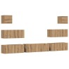 Ensemble de meuble TV mural 7 pcs chêne artisanal 