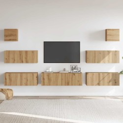 Ensemble de meuble TV mural 7 pcs chêne artisanal 