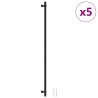 Poignées d'armoire 5 pcs noir 480 mm acier inoxydable 