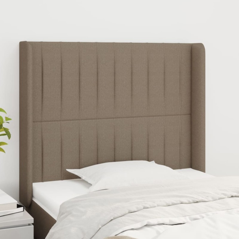 Tête de lit avec oreilles Taupe 83x16x118/128 cm Tissu 