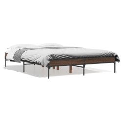 Cadre de lit sans matelas chêne marron 140x190 cm 