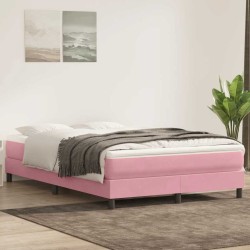 Sommier à lattes de lit sans matelas rose 160x220 cm velours 