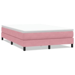 Sommier à lattes de lit sans matelas rose 160x220 cm velours 