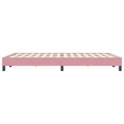 Sommier à lattes de lit sans matelas rose 160x220 cm velours 