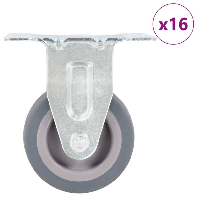16 pcs Roulettes fixes 50 mm 