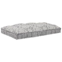 Coussin de palettegris clair 120x80x12 cm en tissu 