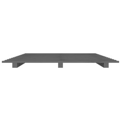 Cadre de lit sans matelas gris 90x200 cm bois de pin massif 