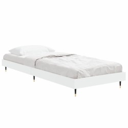 Cadre de lit sans matelas blanc 75x190 cm bois d'ingénierie 
