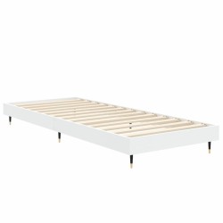 Cadre de lit sans matelas blanc 75x190 cm bois d'ingénierie 