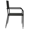 Ensemble à manger de jardin 7 pcs noir résine tressée et acier 
