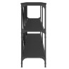 Table console noir 200x30x75 cm bois d'ingénierie et fer 